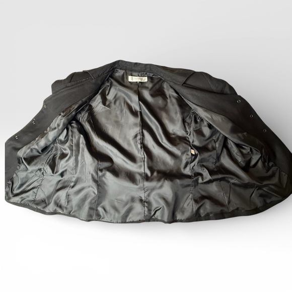 Tahari Arthur S Levine Sz 18 Career Wear Black Belted Short Sleeve Blazer Linen - Picture 9 of 14